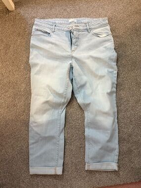 LOFT Light Blue Boyfriend Jeans with Rolled Cuffs